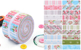 CraftsFabrics 2,5 x 44 Zoll, Blumen- und Karomuster, 42-teiliges Charm-Pack, 100 % Baumwolle, vorgeschnittener Stoff zum Quilten, Scrapbooking, Nähen, Patchwork